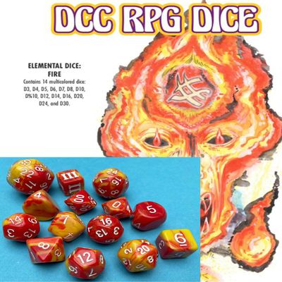 DCC RPG Elemental Dice Set: Fire