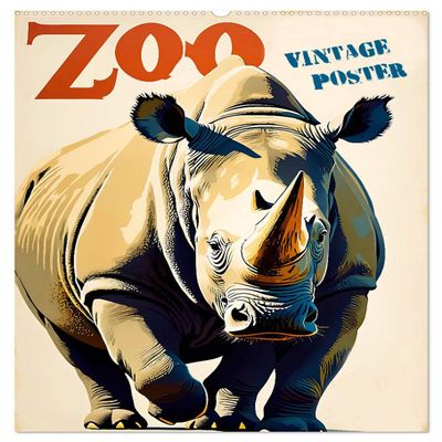 Zoo Vintage Posters Wall Calendar 2026, DIN A2 Portrait