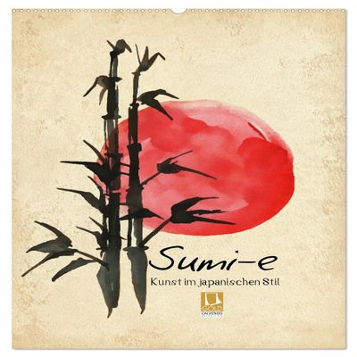 Japanese-Style Sumi-e Art 2026 Wall Calendar, DIN A2 Portrait