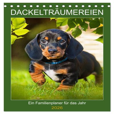 Dachshund Dreams – Family Planner 2026 Desk Calendar, DIN A5 Portrait
