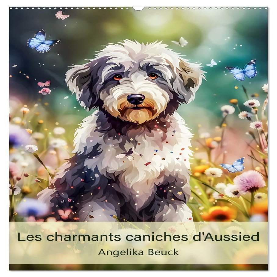 Charming Aussiedoodles by Angelika Beuck – 2026 Wall Calendar, DIN A2 Portrait