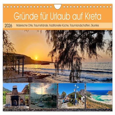 Reasons to Vacation in Crete 2026 Wall Calendar, A4 Landscape
