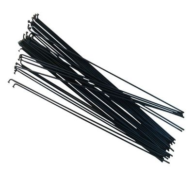 SLE Bicycle Spokes 250–303 mm, Set of 36, Galvanized Steel, Black or Silver, Black, 264 mm