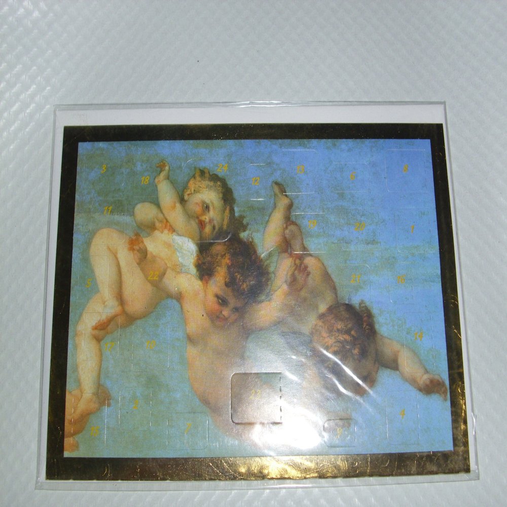 Christmas Card with 24-Door Advent Calendar and Cream Envelope, 1 pc.
