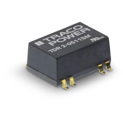 TRACOPOWER TDR 2SM DC/DC Converter, 2 W, 12 V DC Input, 15 V DC Output / 134 mA, 1.5 kV DC Isolated