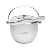 BarCraft Ice Bucket with Lid and Ice Tongs, Polished Stainless Steel, Handle, Gift Box, 1.9 L, 12 x 17 x 22 cm, Silver view 1