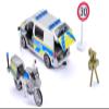 Siku 2562 VW T6 with BMW Police Motorcycle, 1:50, Silver-Blue view 4
