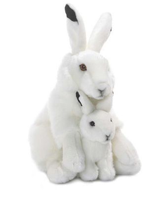 WWF 14578 Snow Hare 30 cm, Seated with Baby