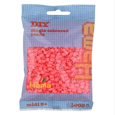 Hama 207-44 - Beads, Pastel Red, 1,000 pcs.