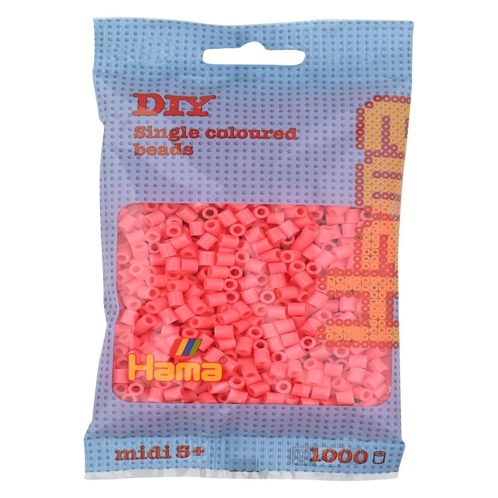 Hama 207-44 - Beads, Pastel Red, 1,000 pcs.