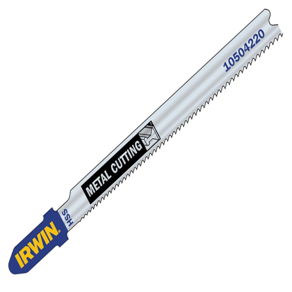 Irwin T123X HSS Jigsaw Blades, 100 mm, 10–20 TPI, 5-Pack, Progressive, for Metal, T-Shank, 10504233
