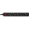 InLine 16481S 8-Outlet Power Strip, 4 Grounded + 4 Euro Outlets, Switch, 1.5 m, Black view 2