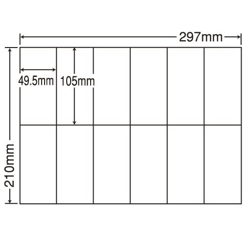 A4 Size, 12-Up Cut Labels (1 Case of 500 Sheets), C12P (Japan Import)