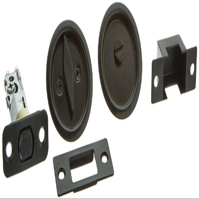 Kwikset 335 Round Bed/Bath Pocket Door Lock, Venetian Bronze