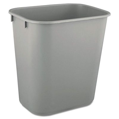 Rubbermaid Rectangular Wastebasket, 12.9 L, PE, Gray