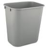 Rubbermaid Rectangular Wastebasket, 12.9 L, PE, Gray view 1