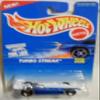 Mattel Hot Wheels 1996 1:64 White & Blue Turbo Streak Die-Cast Race Car Collector #470 view 1
