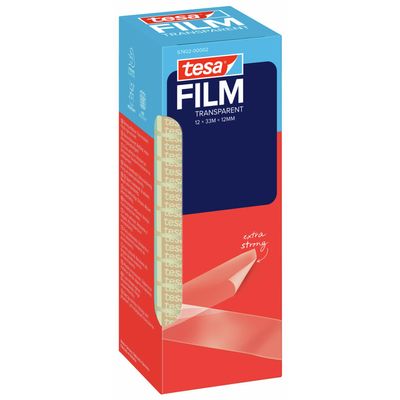 tesa tesafilm Transparent Tape – 33 m x 12 mm – 12 Rolls