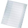 Leitz A5 Index Dividers, 10 Plastic Dividers, Numbered Tabs 1–10, Gray, 12850000 view 1