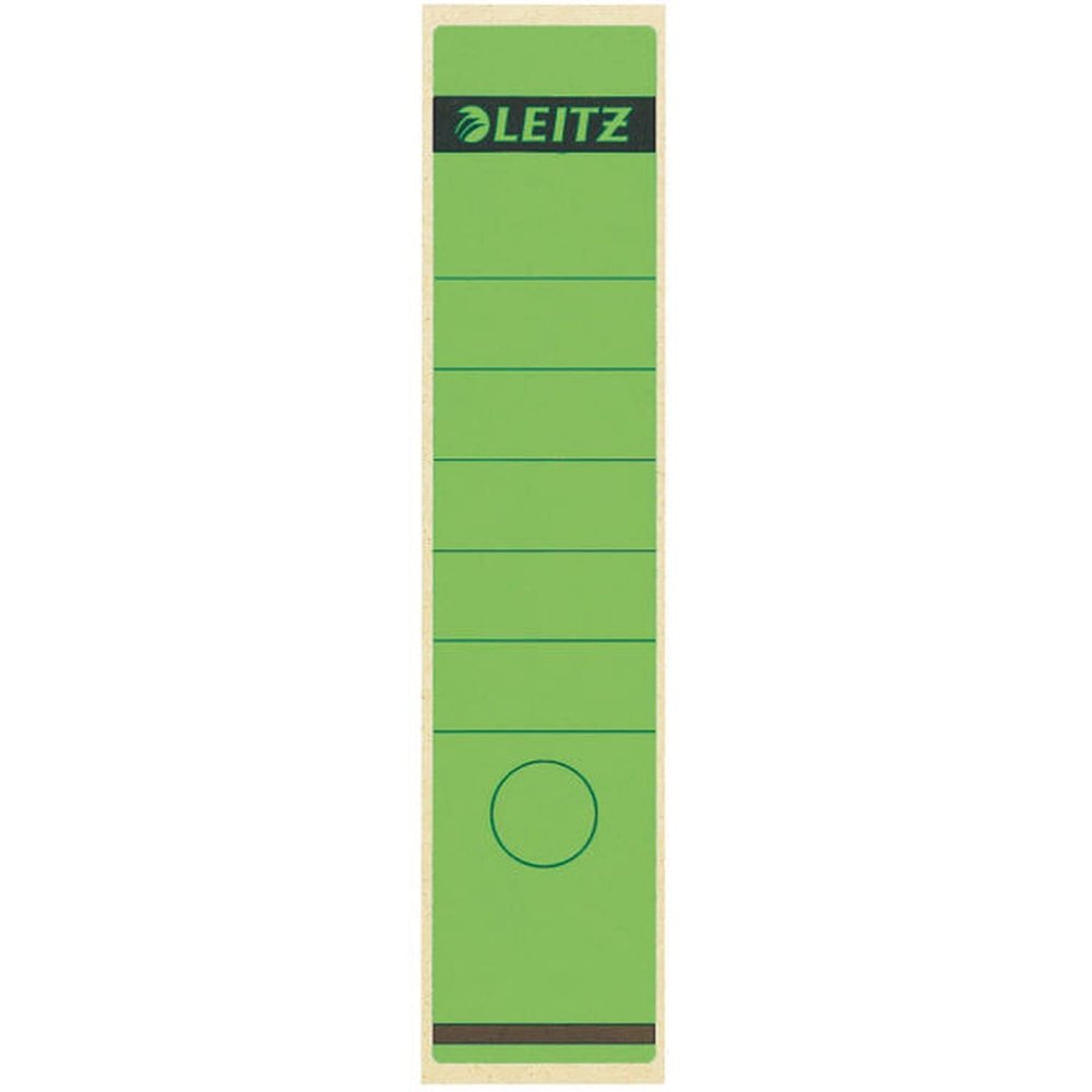 Leitz Self-Adhesive Spine Labels for Standard and Rigid Cardboard Binders, 80 mm, 62 x 285 mm, Green, 10 Pack, 16400055