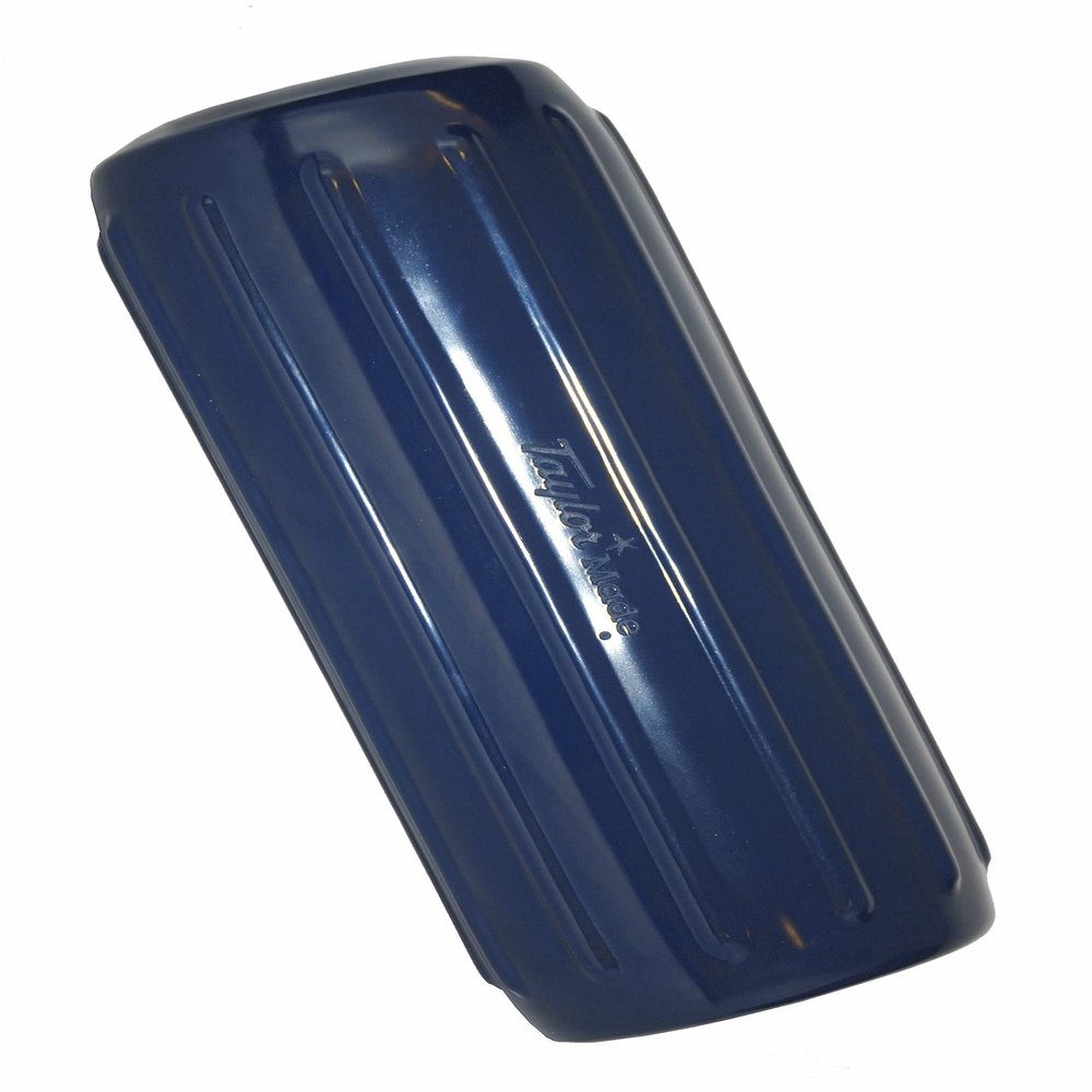 Taylor Made 571025 Big B Inflatable Boat Fender, Continuous Rope Passage, for 1.6 cm Rope, Horizontal/Vertical Mounting, Ribbed, Needle Valve, Marine-Grade Vinyl, Captain's Navy, 15.2 x 38.1 cm