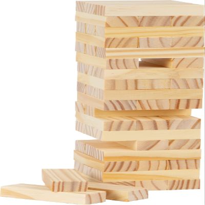 small foot Natural Wood Wobble Tower, Motor Skills Game for Children Ages 4+, 8004