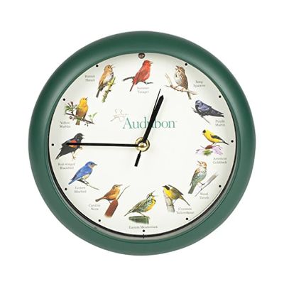 Mark Feldstein & Associates Audubon Singing Bird Wall Clock, Desk Clock, 20.3 cm