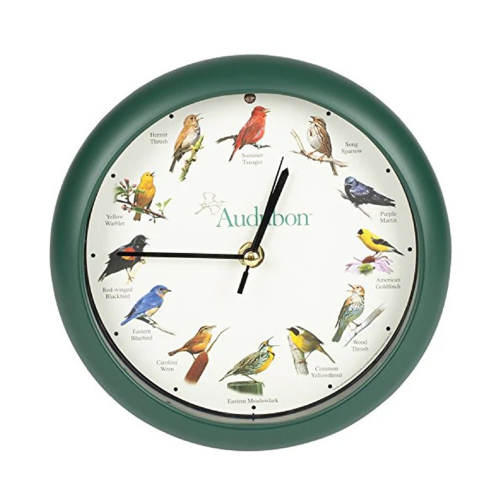Mark Feldstein & Associates Audubon Singing Bird Wall Clock, Desk Clock, 20.3 cm