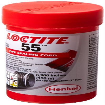 LOCTITE 55 Thread Sealing Cord for Fast Sealing, for Pipe Threads and Fittings, for Metal and Plastic Threads, 1 x 160 m