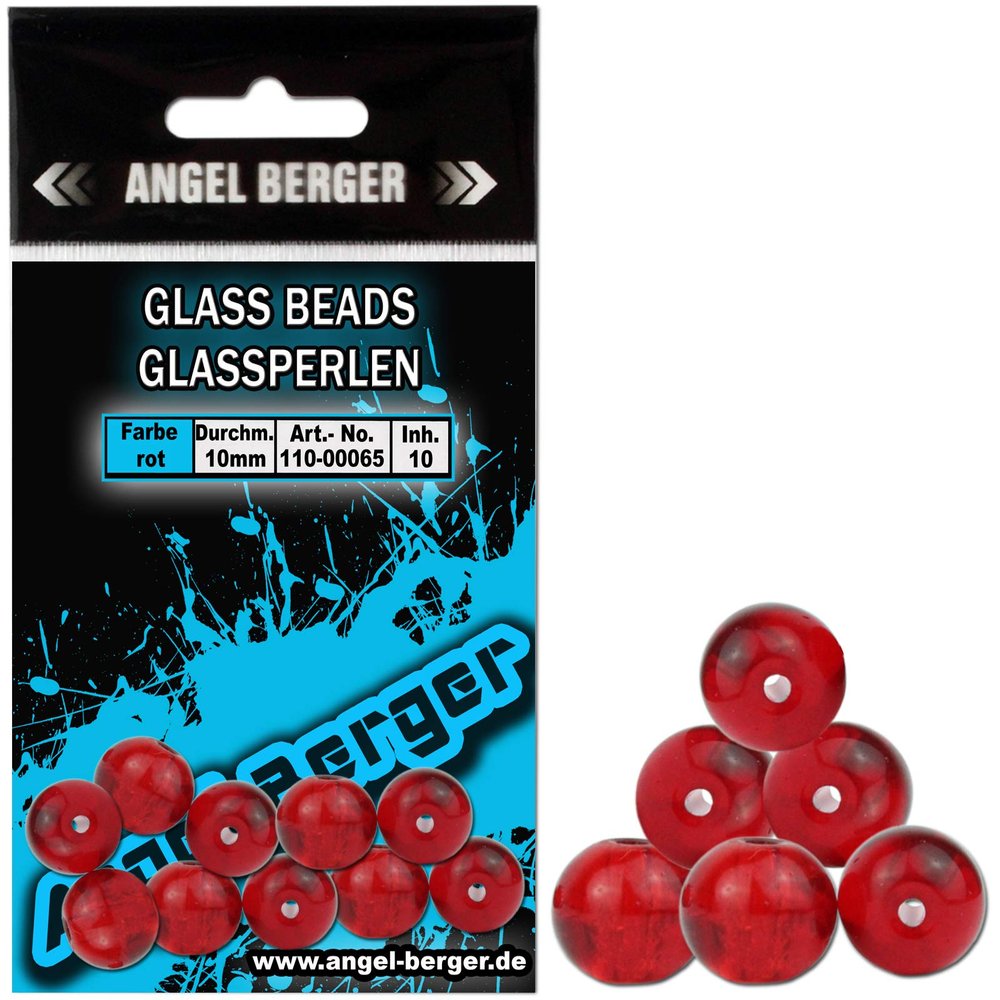 Angel Berger Glass Beads for Texas and Carolina Rigs, 6 mm, Red