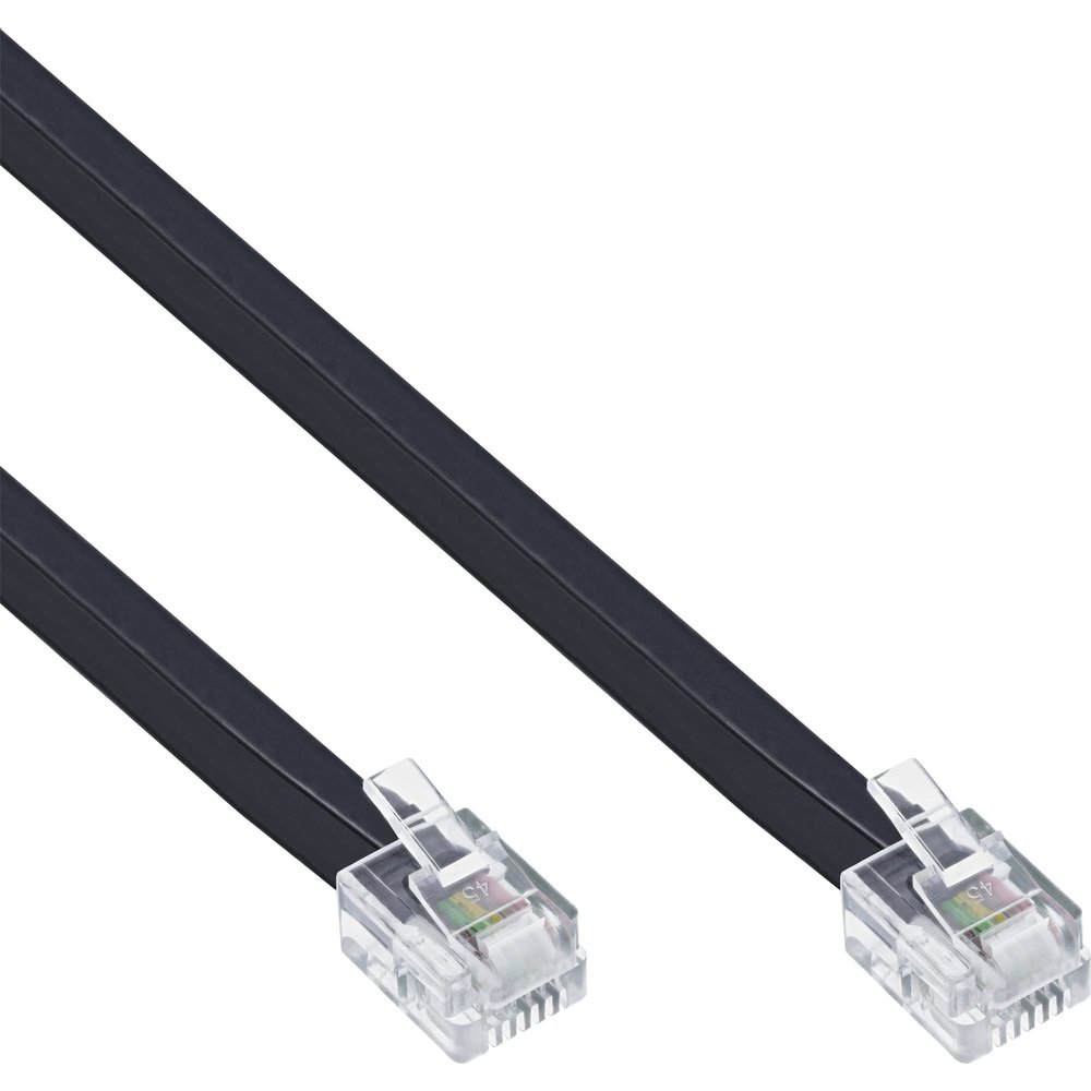 InLine 18840 RJ12 Modular Cable, Plug/Plug, 6-Conductor, 6P6C, 10 m