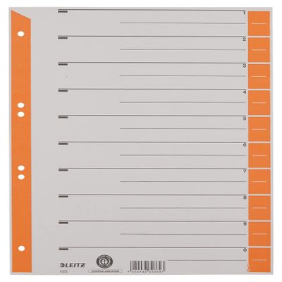Leitz 1652-00-45 Dividers, 230 g/m², 100-pack, orange