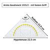 Aristo AR1555/2 Set Square with Fixed Handle, 22.5 cm Hypotenuse, Transparent view 2