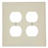 Leviton PJ82-A 2-Gang Duplex Wallplate, Mid-Size, Almond view 1