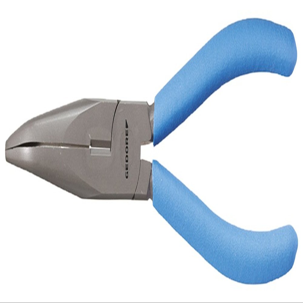GEDORE 8132 AB-160 TL Flat-Round Pliers, 160 mm, 1-Component Handle, Cutter, Angled