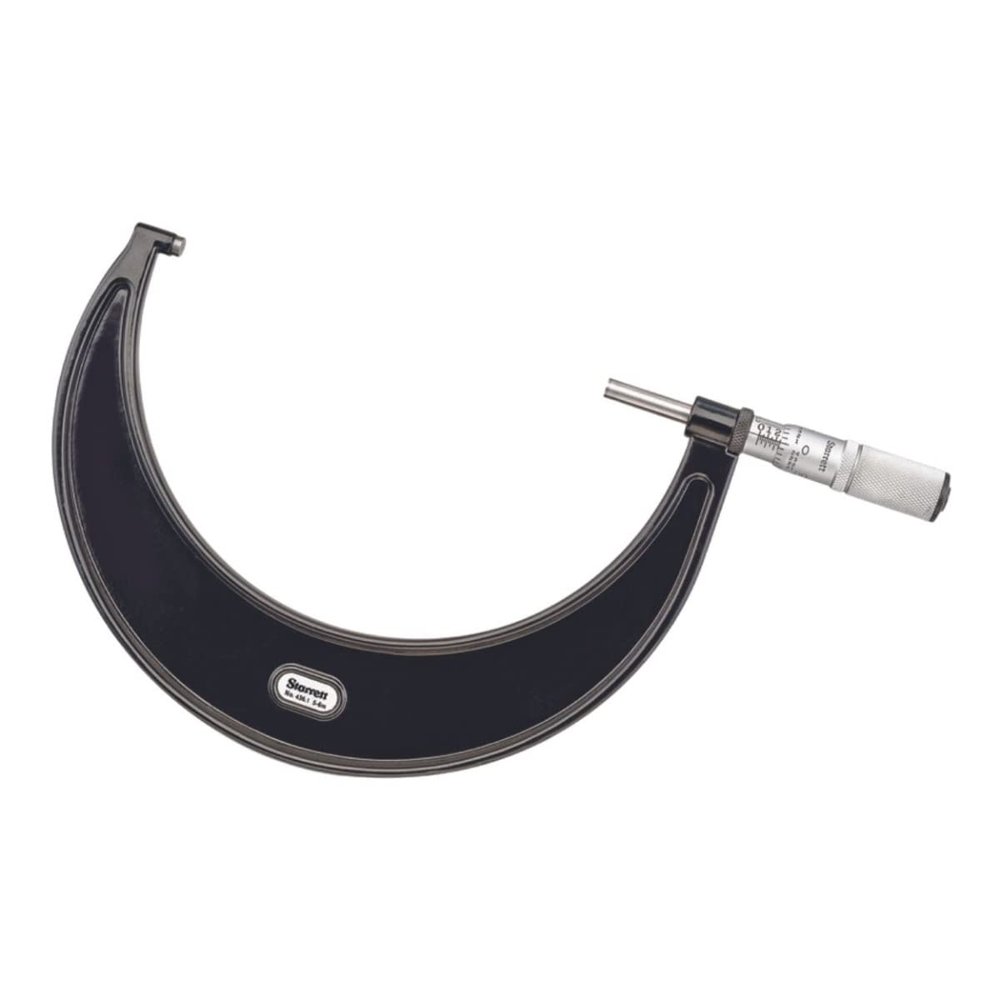 Starrett T436.1XFL-6 Outside Micrometer, Friction Thimble, Lock Nut, Carbide Faces, 0-6 in Range, ±0.00005 in Accuracy