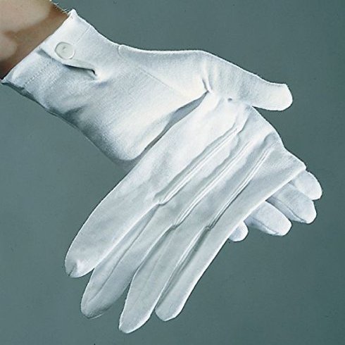 Cotton Gloves, White, Men's Size
