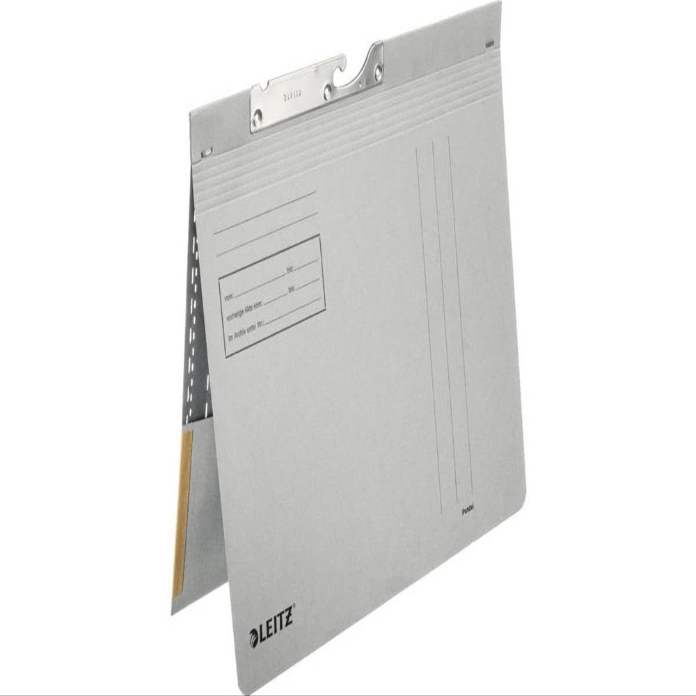 LEITZ Suspension File with Pocket, A4, Gray, Pack of 50