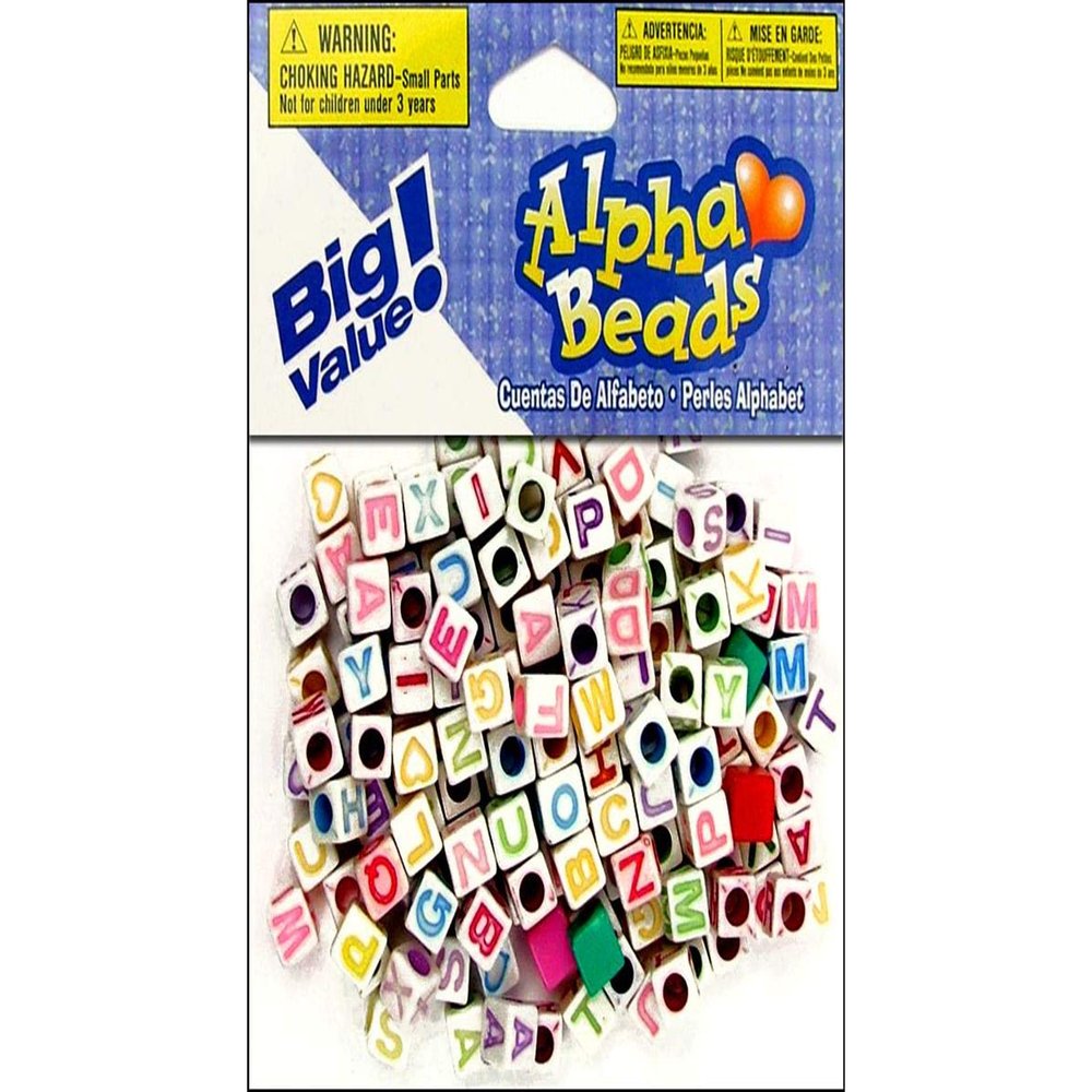 Darice 6 mm Alphabet Beads, Multicolored, 160 Count