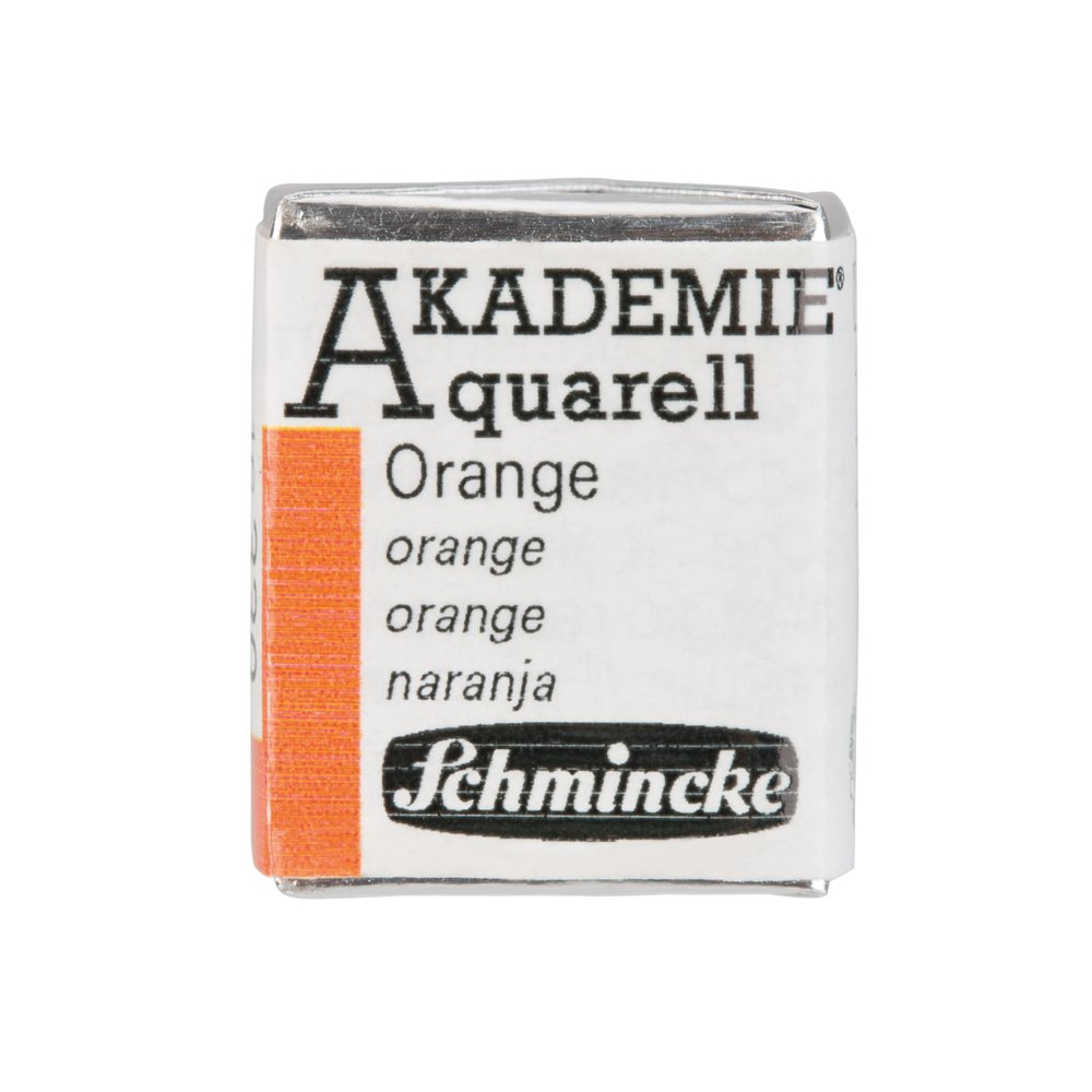 Schmincke AKADEMIE Watercolor Half Pan Orange, 16 330 044