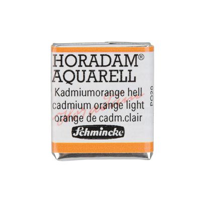 Schmincke HORADAM AQUARELL Artist Watercolor, 227 Light Cadmium Orange, Half Pan