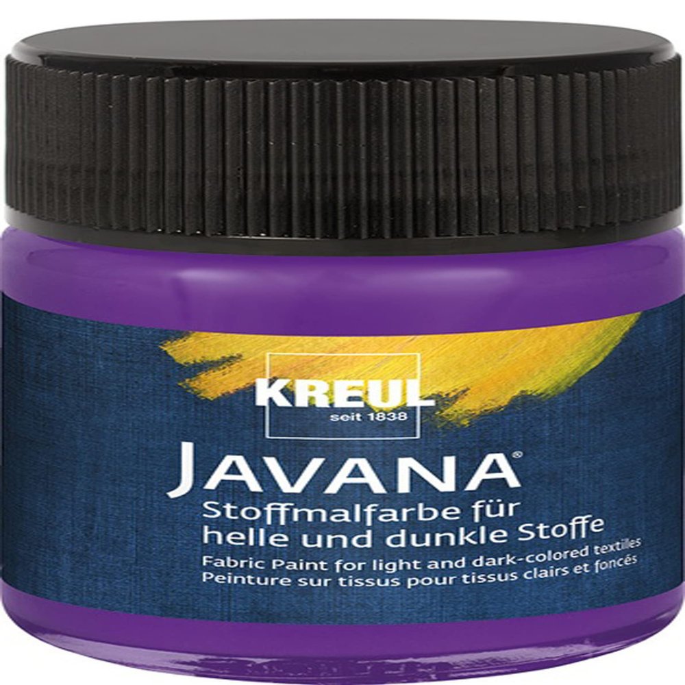KREUL 91957 Javana Fabric Paint for Light and Dark Fabrics, 50 ml, Violet