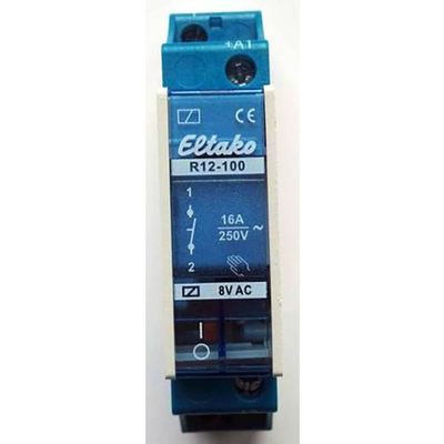 Eltako Installation Relay, 16 A, 8 V AC, 1 NO Contact, 1 R12-110-8 V, 1393761