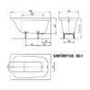 Kaldewei Saniform Plus Model 360-1 Inset Bathtub, 140 x 70 x 40 cm, Alpine White view 2
