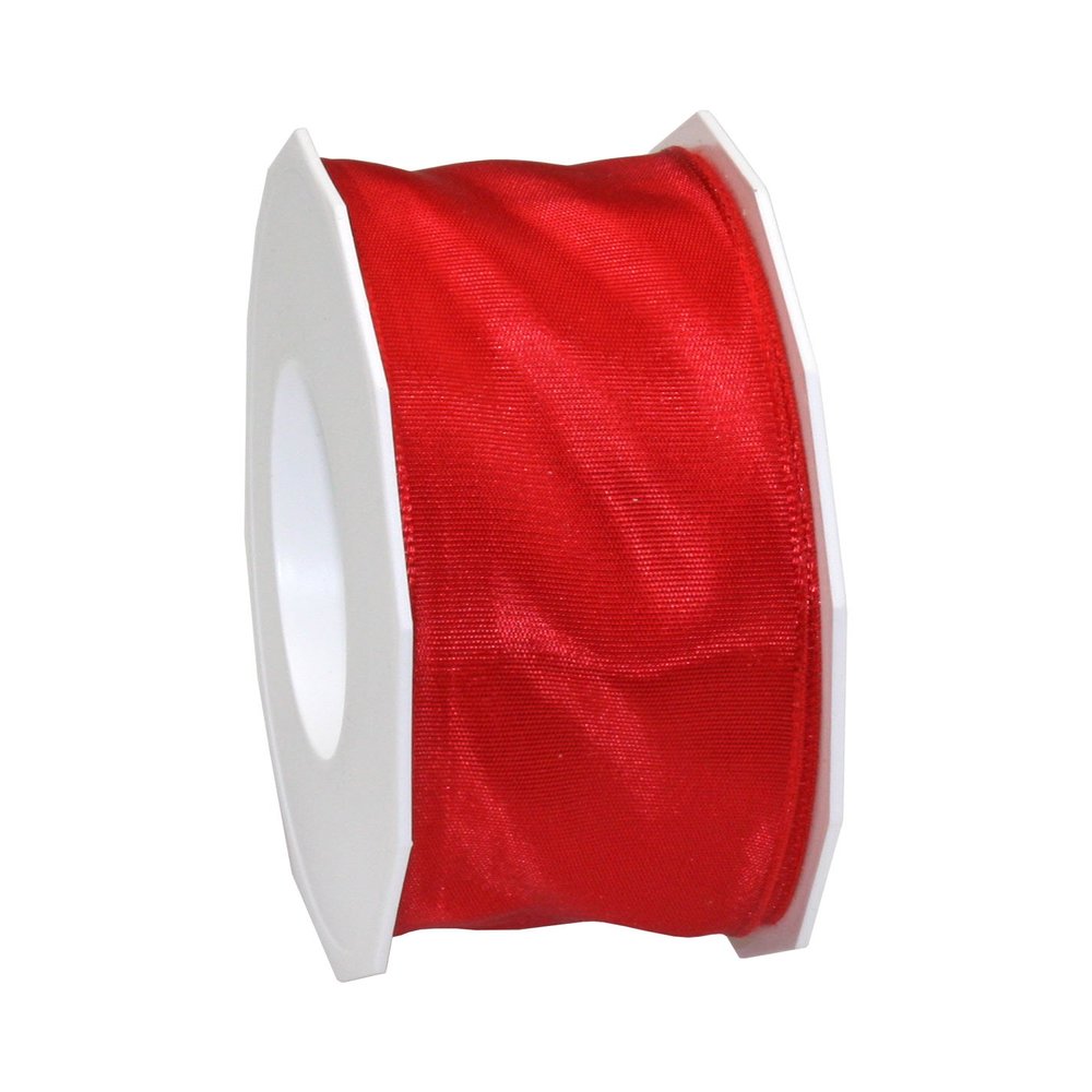PRSENT LYON Red Wired Ribbon, 25 m, 40 mm