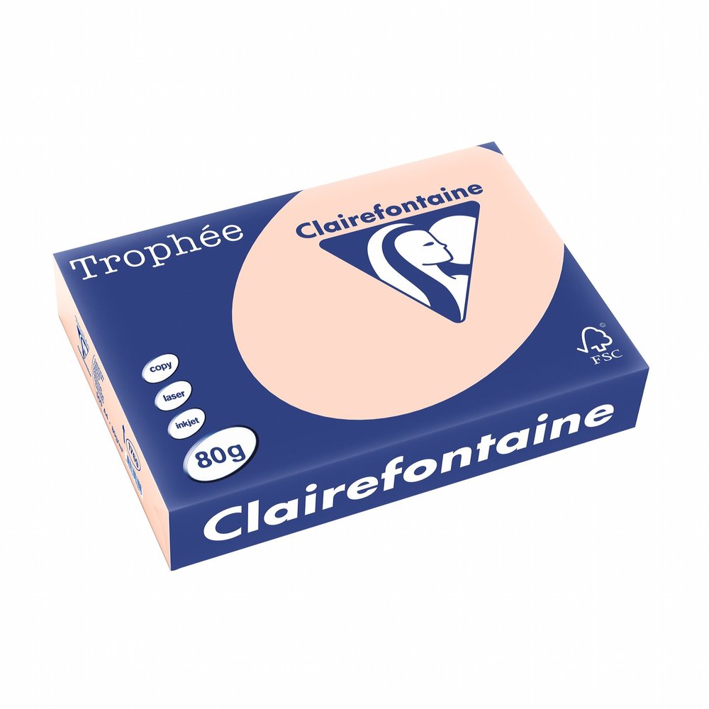 Clairefontaine Trophee Pastel Printer Paper, A4, 80 gsm, 500 Sheets, Salmon