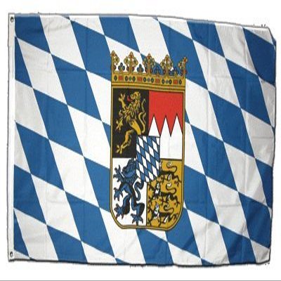 Flaggenfritze Germany Bavaria Flag with Coat of Arms - 60 x 90 cm