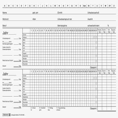 Brunnen 102350500 Vacation Overview and Project Planner, A5, Cardstock