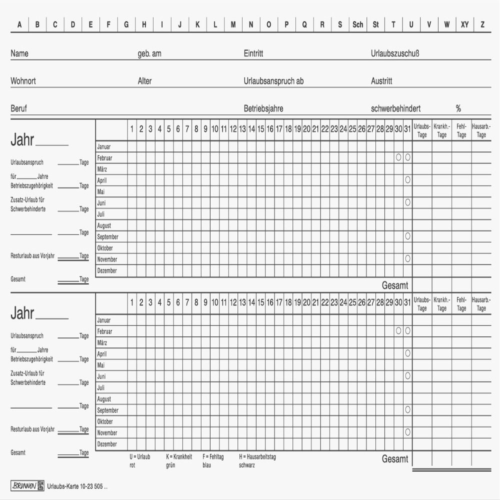Brunnen 102350500 Vacation Overview and Project Planner, A5, Cardstock
