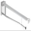 Keuco 34903010837 Plan Care WC Fold-Up Support Grab Bar with Toilet Paper Holder, Chrome/Black Gray, 850 mm view 1